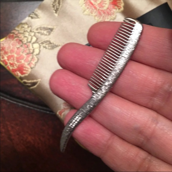 Antique solid sterling silver eyebrow beard comb - Picture 3 of 9
